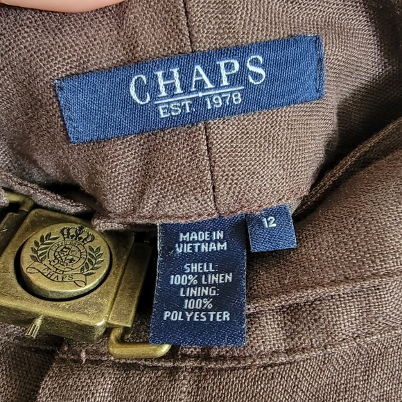 Chaps Linen Crop Trouser Pant Sz 12 - Picture 3 of 5